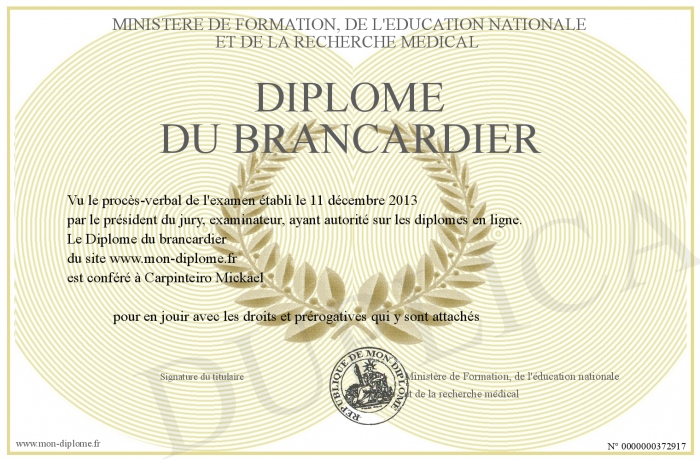 diplome brancardier